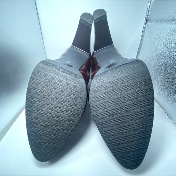 Burgundy Leather Ankle Boots With Silver Buckle & Pointed Toe - Picture 9 of 10